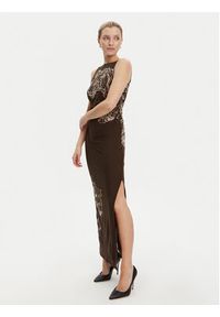 Guess Sukienka codzienna W5YK19 KCZC2 Brązowy Regular Fit. Okazja: na co dzień. Kolor: brązowy. Materiał: syntetyk. Typ sukienki: proste. Styl: casual #3