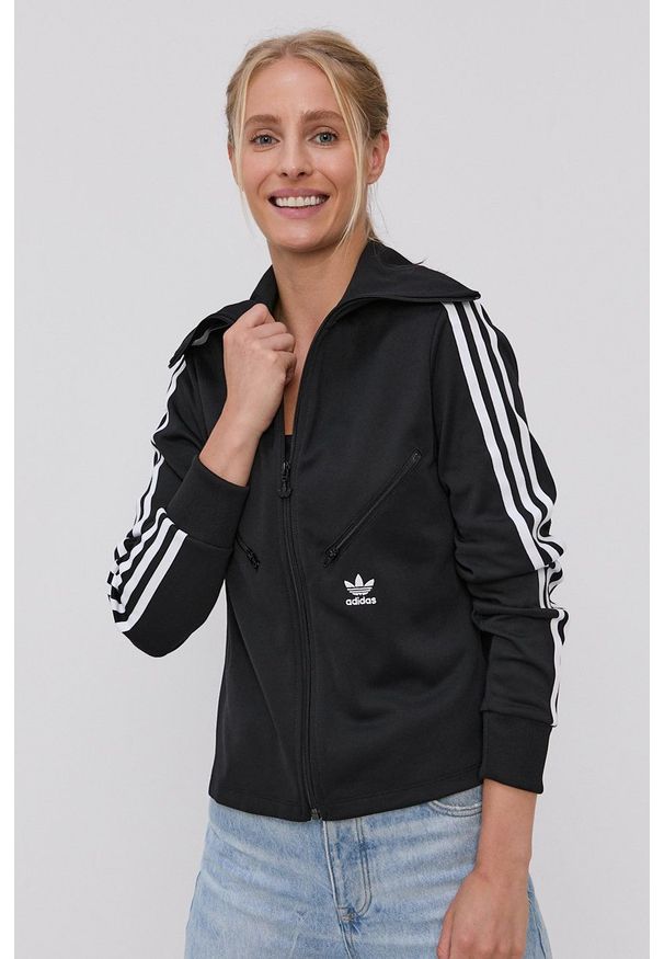 adidas Originals - Bluza. Okazja: na co dzień, na plażę. Kolor: czarny. Materiał: dzianina, materiał. Styl: casual