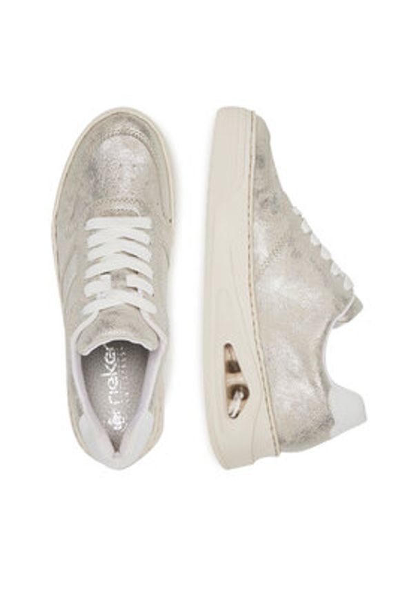 Rieker Sneakersy N6402-40 Srebrny. Kolor: srebrny. Materiał: materiał, syntetyk