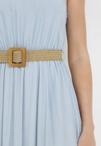 Born2be - Niebieska Sukienka z Paskiem Chrysaleia. Okazja: na co dzień. Kolor: niebieski. Długość rękawa: na ramiączkach. Wzór: gładki. Sezon: lato. Typ sukienki: proste. Styl: casual. Długość: maxi #5
