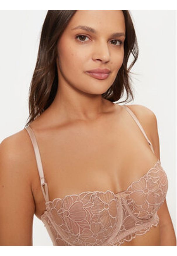Hunkemöller Biustonosz balkonetka Anya 206265 Beżowy. Kolor: beżowy. Materiał: syntetyk