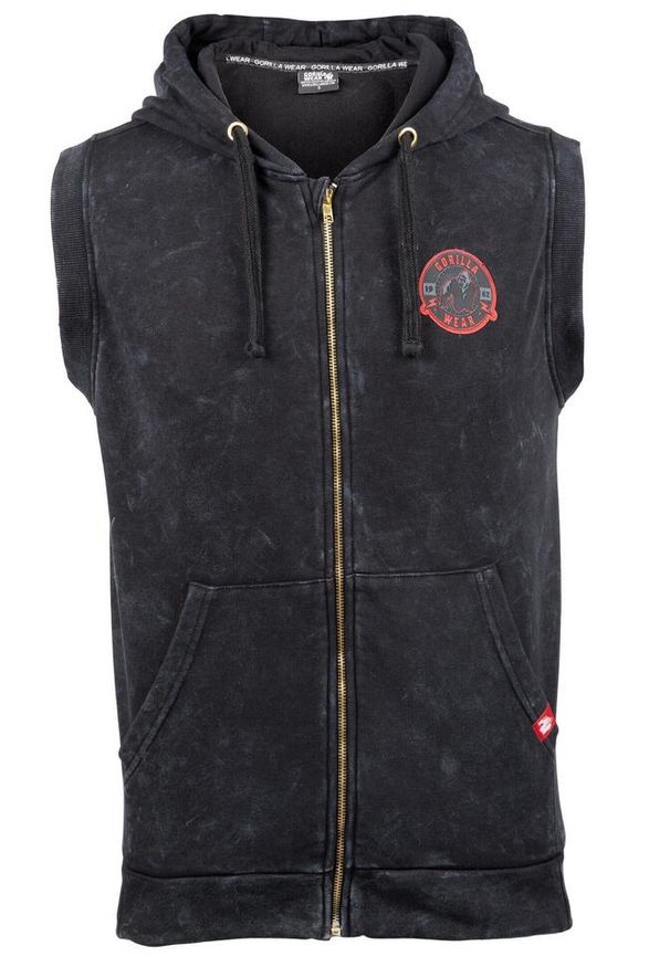 GORILLA WEAR - Silverdale Bluza z kapturem bez rękawów - Czarny. Typ kołnierza: kaptur. Kolor: czarny. Długość rękawa: bez rękawów. Sport: fitness