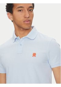 TOMMY HILFIGER - Tommy Hilfiger Polo MW0MW33167 Błękitny Regular Fit. Typ kołnierza: polo. Kolor: niebieski. Materiał: bawełna #3