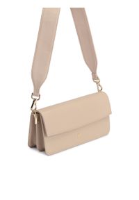 Kazar - Wizytowa torebka na szerokim pasku w beżowym kolorze. Kolor: beżowy. Materiał: skórzane. Styl: wizytowy #5