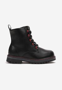Born2be - Czerwone Botki Metaliczne Jaylee. Wysokość cholewki: za kostkę. Zapięcie: zamek. Kolor: czarny. Szerokość cholewki: normalna. Styl: elegancki