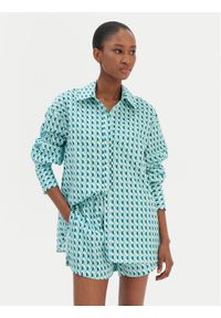 Seafolly Koszula Sorrento 55575-TO Zielony Oversize. Kolor: zielony. Materiał: bawełna #1