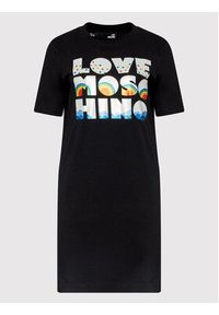 Love Moschino - LOVE MOSCHINO Sukienka codzienna W5A0227E 1951 Czarny Regular Fit. Okazja: na co dzień. Kolor: czarny. Materiał: bawełna. Typ sukienki: proste. Styl: casual