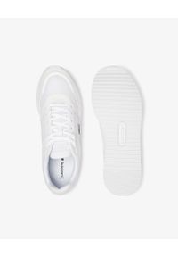 Lacoste - LACOSTE - Białe sneakersy z haftowanym logo PARTNER PISTE. Kolor: biały. Materiał: jeans, poliester. Wzór: haft #5