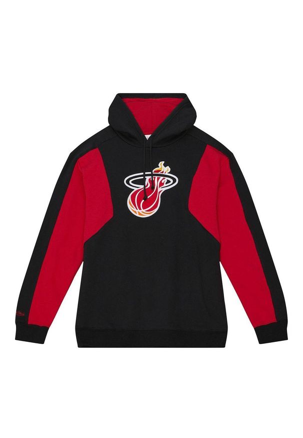 Mitchell & Ness - Polar z kapturem Miami Heat Color Blocked 2.0. Typ kołnierza: kaptur. Kolor: czerwony, wielokolorowy, czarny. Materiał: polar