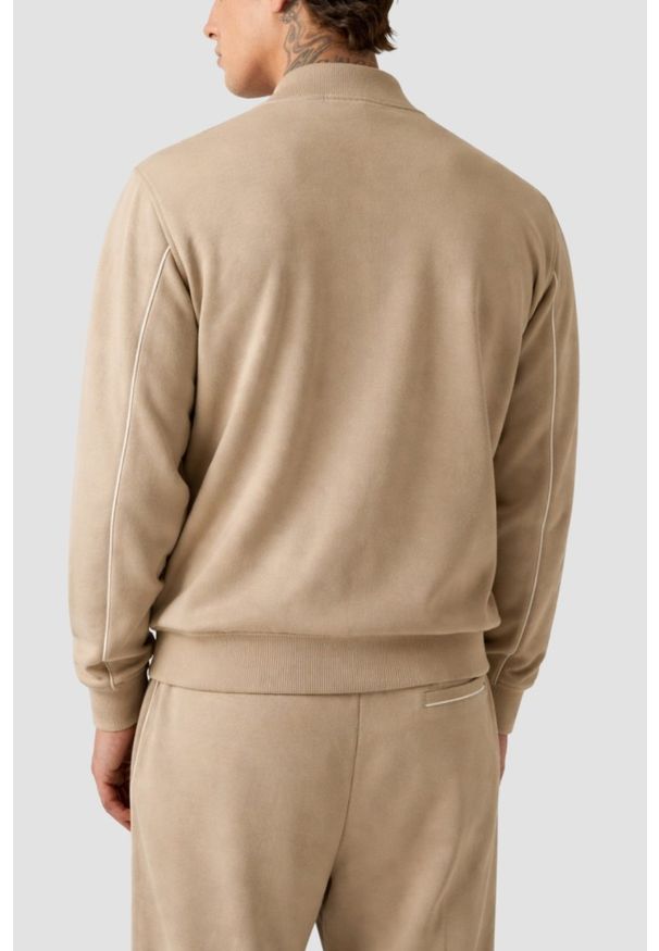 Guess - GUESS Beżowa męska bluza rozpinana Truck Interlock, Rozmiar XL. Kolor: beżowy. Materiał: materiał