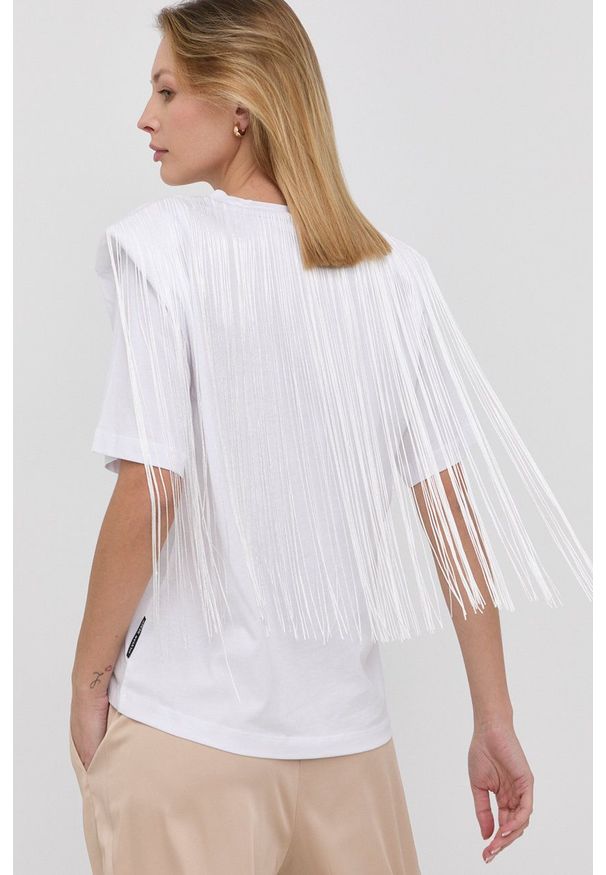 Silvian Heach t-shirt bawełniany kolor biały. Kolor: biały. Materiał: bawełna. Długość rękawa: krótki rękaw. Długość: krótkie