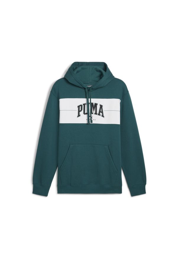 Puma - Bluza męska z kapturem PUMA SQUAD PUMA Cold Green. Typ kołnierza: kaptur. Kolor: zielony. Materiał: dzianina