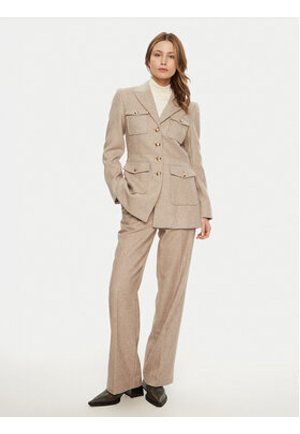 Bruuns Bazaar Marynarka Baki BBW4290 Beżowy Slim Fit. Kolor: beżowy. Materiał: syntetyk