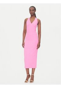 ACCESS FASHION Sukienka elegancka 53-3403 Różowy Regular Fit. Kolor: różowy. Materiał: syntetyk. Styl: elegancki