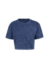 BUILD YOUR BRAND - Koszulka Damska Acid Wash Crop T-shirt. Kolor: biały, wielokolorowy, niebieski, fioletowy
