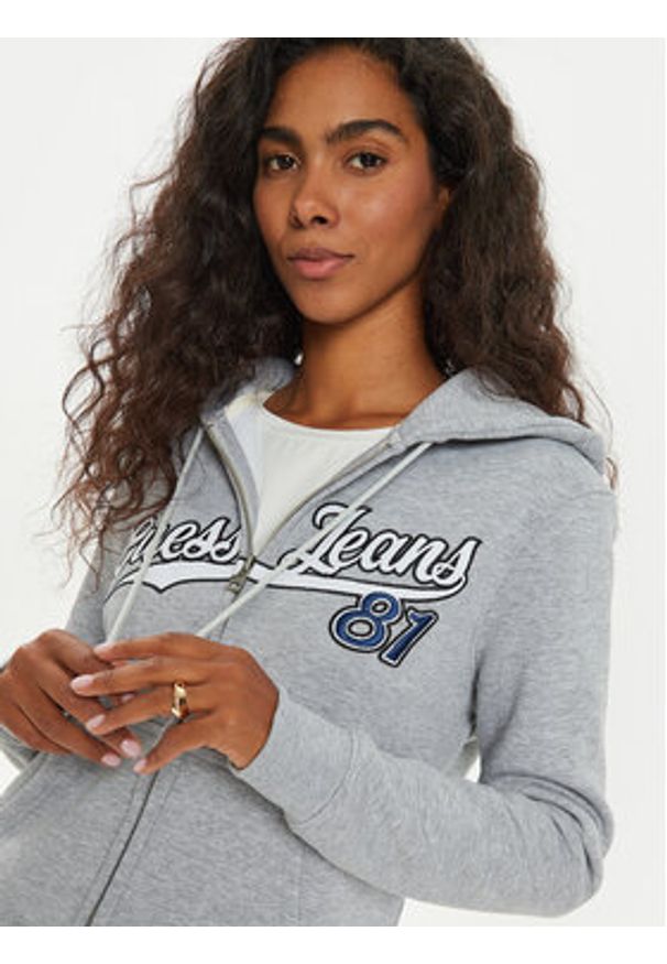 Guess Jeans Bluza W4BQ03 KC811 Szary Regular Fit. Kolor: szary. Materiał: syntetyk