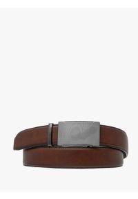 Ryłko - Ciemnobrązowy pasek męski. Kolor: brązowy. Materiał: skóra. Styl: street #1