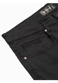 Ombre Clothing - Spodnie męskie chino P990 - czarne - M. Okazja: na co dzień. Kolor: czarny. Materiał: elastan, bawełna. Styl: casual, klasyczny, elegancki #7