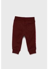 GAP Spodnie dziecięce kolor bordowy gładkie. Kolor: czerwony. Materiał: poliester, dzianina. Wzór: gładki #3