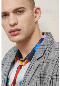 medicine - Medicine marynarka męska kolor szary. Kolor: szary. Materiał: tkanina. Styl: klasyczny #4