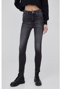 Calvin Klein Jeans jeansy damskie high waist. Stan: podwyższony. Kolor: szary #2