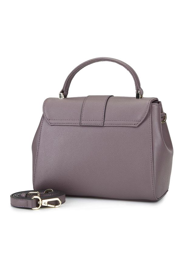Wittchen - Kuferek skórzany z ozdobną klapą mały. Kolor: fioletowy. Materiał: skórzane. Styl: elegancki, casual. Rodzaj torebki: do ręki