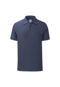 FRUIT OF THE LOOM - Koszulka Polo Męska Iconic. Typ kołnierza: polo. Kolor: niebieski