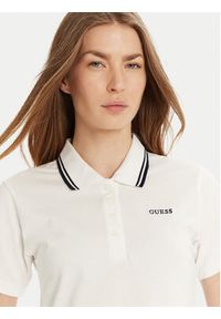 Guess Polo V5GP06 KCOK1 Biały Regular Fit. Typ kołnierza: polo. Kolor: biały. Materiał: bawełna