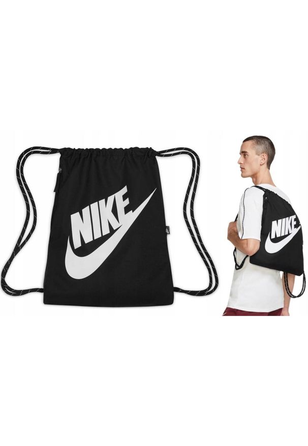 Worek Nike Heritage Drawstring sportowy na buty. Kolor: czarny. Styl: sportowy