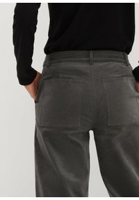 bonprix - Spodnie sztruksowe z bawełny organicznej z domieszką stretchu. Kolor: szary. Materiał: bawełna, sztruks #2