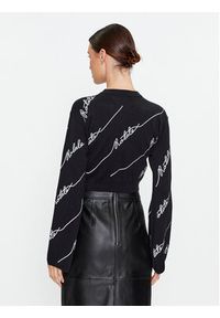 ROTATE Sweter Sequin Logo 110113100 Czarny Regular Fit. Kolor: czarny. Materiał: bawełna #4