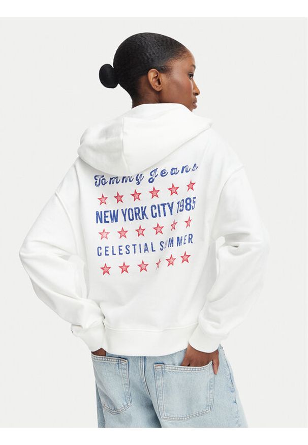 Tommy Jeans Bluza Star Novelty DW0DW23484 Biały Boxy Fit. Kolor: biały. Materiał: bawełna