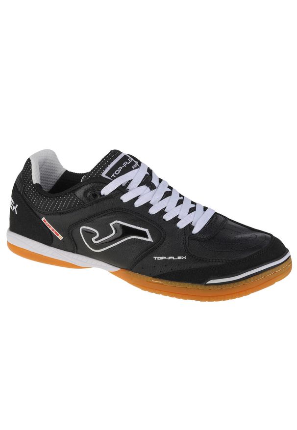 Buty piłkarskie męskie Joma Top Flex 2301 Indoor. Zapięcie: sznurówki. Kolor: wielokolorowy, czarny. Materiał: guma, materiał, skóra, syntetyk. Szerokość cholewki: normalna. Sport: piłka nożna