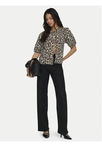 only - ONLY Bluzka Jenna 15368592 Beżowy ciemny Regular Fit. Kolor: beżowy. Materiał: bawełna #7