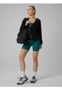 4f - 4F Legginsy kolarki treningowe bezszwowe damskie - turkusowe XS/S. Stan: podwyższony. Kolor: turkusowy. Materiał: materiał. Sport: fitness #1