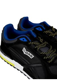 Gas Sneakersy "Desmo MIX" | GAM223300 | Desmo MIX | Mężczyzna | Czarny. Kolor: czarny. Materiał: skóra ekologiczna, tkanina. Wzór: aplikacja