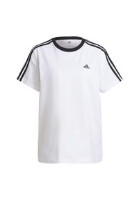 Koszulka fitness damska Adidas Essentials 3-Stripes Tee. Kolor: biały, czarny, wielokolorowy. Sport: fitness