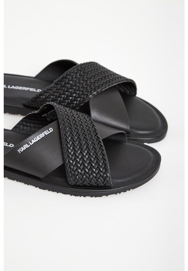 Karl Lagerfeld - Klapki męskie skórzane KARL LAGERFELD. Materiał: skóra