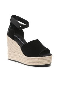 Calvin Klein Jeans Espadryle YW0YW00963 Czarny. Kolor: czarny. Materiał: zamsz, skóra