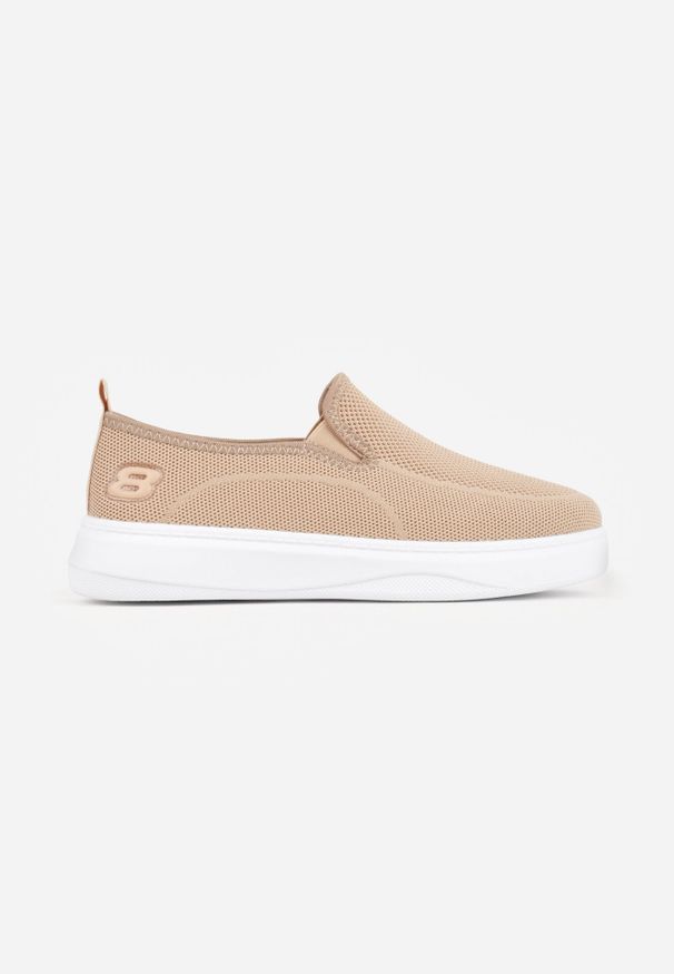 Born2be - Ciemnobeżowe Siateczkowe Tenisówki pod Kostkę na Grubej Podeszwie Phisiane. Okazja: na spacer, na co dzień. Kolor: beżowy. Materiał: jeans. Szerokość cholewki: normalna. Styl: casual, klasyczny, sportowy