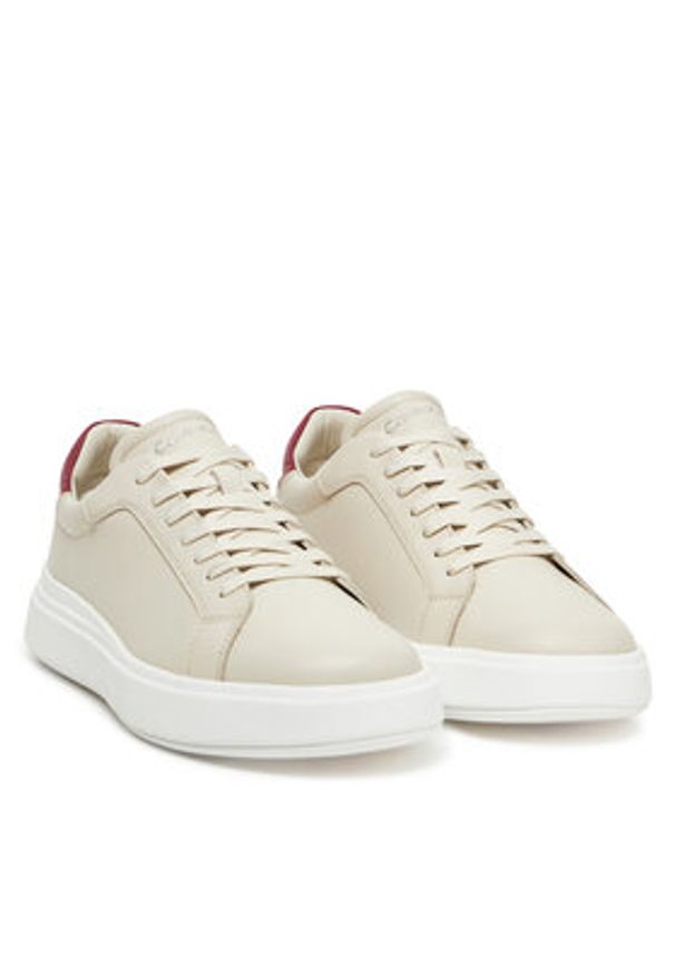 Calvin Klein Sneakersy HM0HM01016 Beżowy. Kolor: beżowy. Materiał: skóra