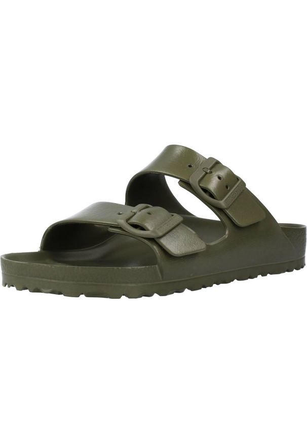 Klapki damskie Birkenstock Arizona Birkoflor. Kolor: zielony. Materiał: materiał, syntetyk