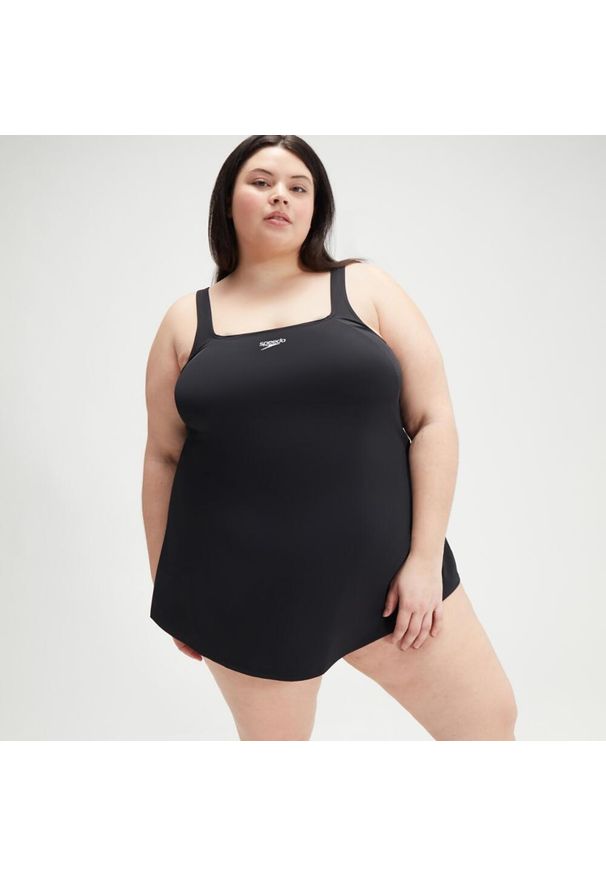 Sukienka do pływania damska Speedo Women's Swimm Dress Plus Size. Kolekcja: plus size. Kolor: czarny