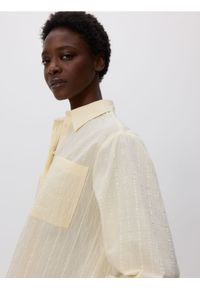 Reserved - Koszula z kieszenią - jasnożółty. Kolor: żółty. Materiał: bawełna #1