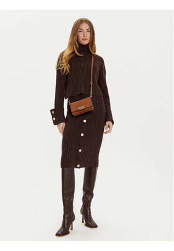 ViCOLO Spódnica midi 55017S Brązowy Regular Fit. Kolor: brązowy. Materiał: syntetyk