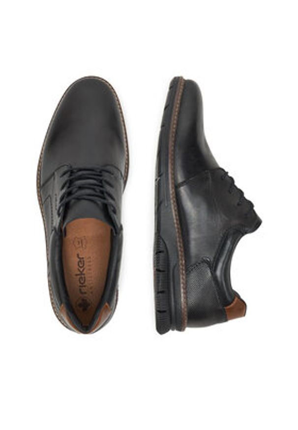 Rieker Półbuty 14419-00 Czarny. Kolor: czarny. Materiał: skóra