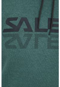 Salewa bluza sportowa Puez męska kolor zielony z kapturem z nadrukiem. Typ kołnierza: kaptur. Kolor: zielony. Materiał: syntetyk, bawełna, włókno, materiał. Wzór: nadruk. Styl: sportowy #4