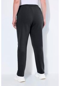 ULLA POPKEN - Damskie Spodnie dresowe miękki materiał wewnętrzny elastyczna gumka w pasie. Kolekcja: plus size. Kolor: czarny. Materiał: bawełna, elastan, materiał