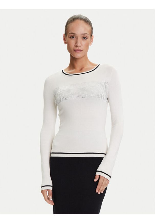 Liu Jo Sport Sweter TF5209 MS49I Écru Regular Fit. Materiał: wiskoza. Styl: sportowy