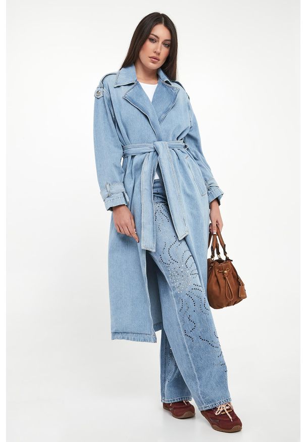 Liu Jo - Jeansy damskie z kryształkami LIU JO